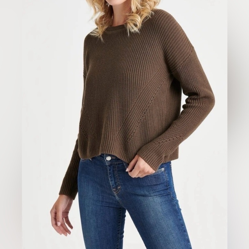 Lucky Brand  Lace-Up Back Sweater - Picture 4 of 12